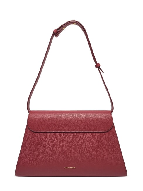 DEW Medium shoulder bag in hammered leather sangria - Women&rsquo;s Bags