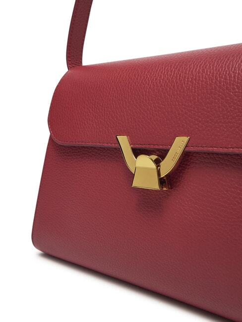 DEW Medium shoulder bag in hammered leather sangria - Women&rsquo;s Bags