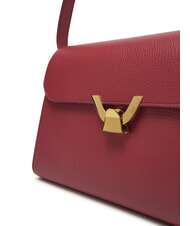 COCCINELLE DEW Medium shoulder bag in hammered leather sangria - Women&rsquo;s Bags - 3