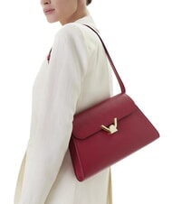 COCCINELLE DEW Medium shoulder bag in hammered leather sangria - Women&rsquo;s Bags - 5