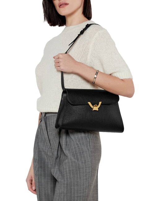 DEW Medium shoulder bag in hammered leather rosette - Women&rsquo;s Bags