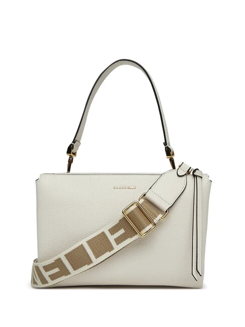 ARLETTIS SIGNATURE Leather bag with logo shoulder strap white - Women’s Bags