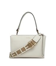 COCCINELLE ARLETTIS SIGNATURE Leather bag with logo shoulder strap white - Women’s Bags - 2