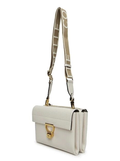 ARLETTIS SIGNATURE Leather bag with logo shoulder strap white - Women’s Bags