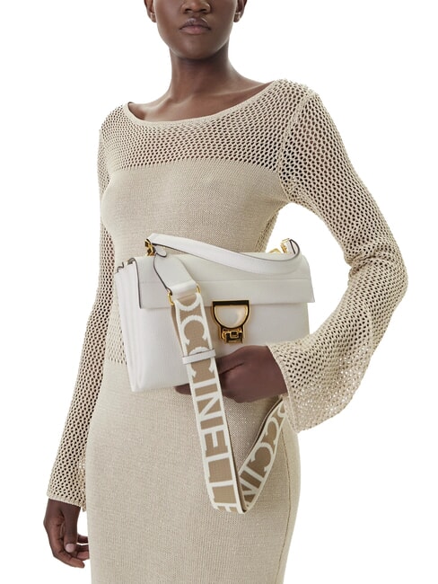 ARLETTIS SIGNATURE Leather bag with logo shoulder strap white - Women’s Bags