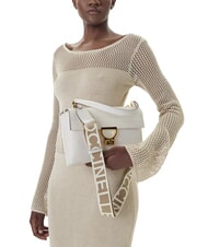 COCCINELLE ARLETTIS SIGNATURE Leather bag with logo shoulder strap white - Women’s Bags - 6