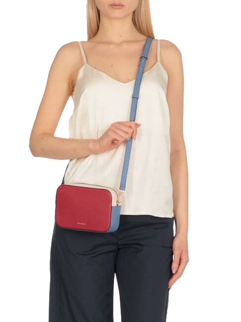 TEBE TRICOLOR Mini shoulder bag in hammered leather sangr/blan/azul - Women’s Bags