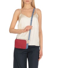 COCCINELLE TEBE TRICOLOR Mini shoulder bag in hammered leather sangr/blan/azul - Women’s Bags - 4