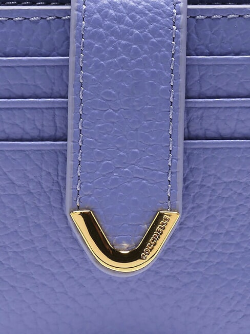 DEW Leather card holder with coin purse blue - Women’s Wallets