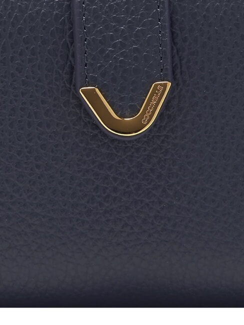 DEW Medium hammered leather wallet midnight blue - Women’s Wallets