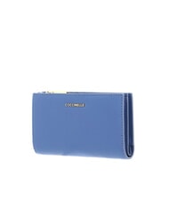 COCCINELLE METALLIC SOFT Medium hammered leather wallet blue - Women&rsquo;s Wallets - 4