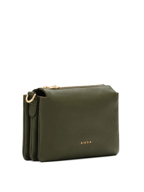 FEATHER SMALL Small leather shoulder bag moss - Women’s Bags