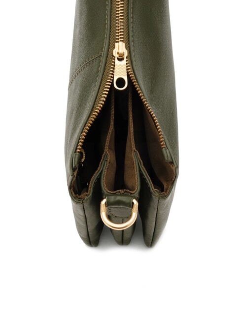 FEATHER SMALL Small leather shoulder bag moss - Women’s Bags