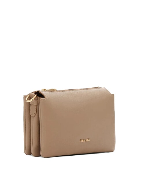 FEATHER SMALL Small leather shoulder bag taupe - Women’s Bags