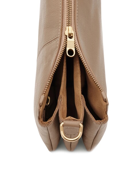 FEATHER SMALL Small leather shoulder bag taupe - Women’s Bags