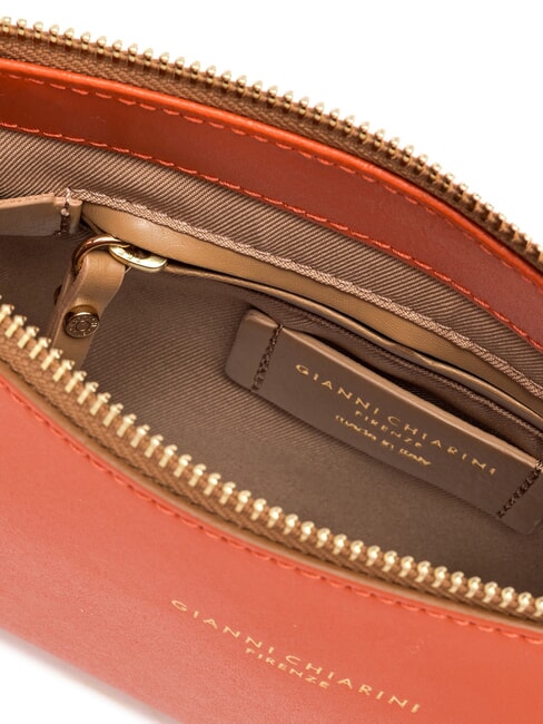 BROOKE Leather shoulder bag with shoulder strap coral - Women’s Bags