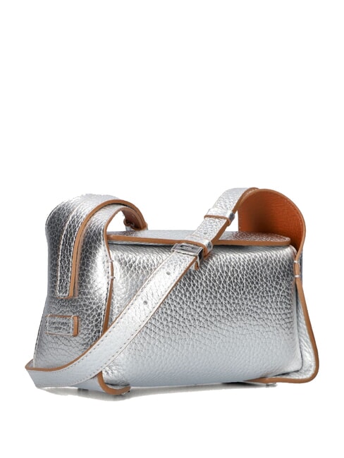 PENELOPE Leather shoulder bag silver-caramel - Women’s Bags