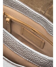 GIANNI CHIARINI HELENA ROUND Leather bag with double shoulder strap silver - Women’s Bags - 5