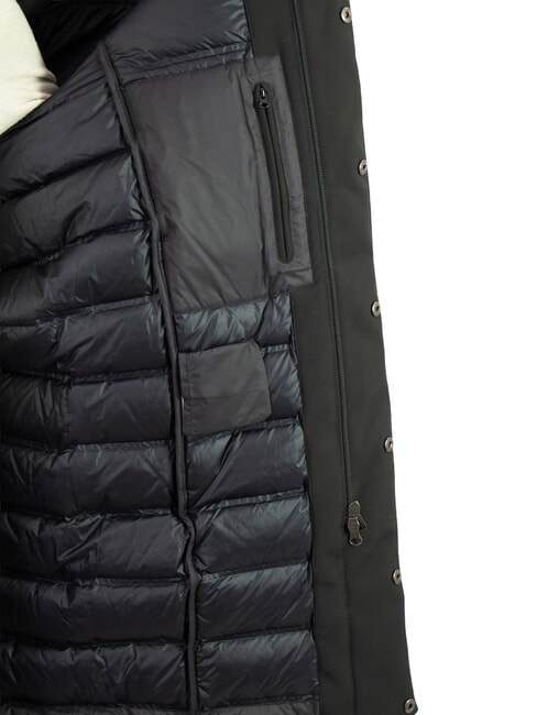 NEWWARRIOR Long bi-material down jacket black - Men's down jackets