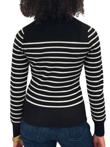 HELEN Sweater black and cream stripe - Women's Sweaters