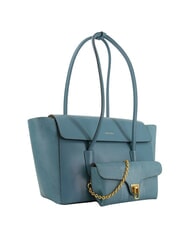 COCCINELLE DOUBLE BEAT Leather shoulder bag with clutch arctic blue - Women’s Bags - 3