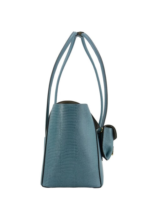 DOUBLE BEAT Leather shoulder bag with clutch arctic blue - Women’s Bags
