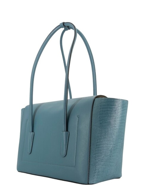 DOUBLE BEAT Leather shoulder bag with clutch arctic blue - Women’s Bags