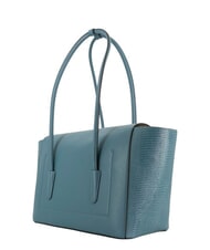 COCCINELLE DOUBLE BEAT Leather shoulder bag with clutch arctic blue - Women’s Bags - 5
