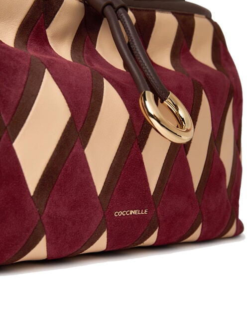 LISBET GEOMETRIC PATCH Leather handbag with shoulder strap multicurrant/brun - Women’s Bags