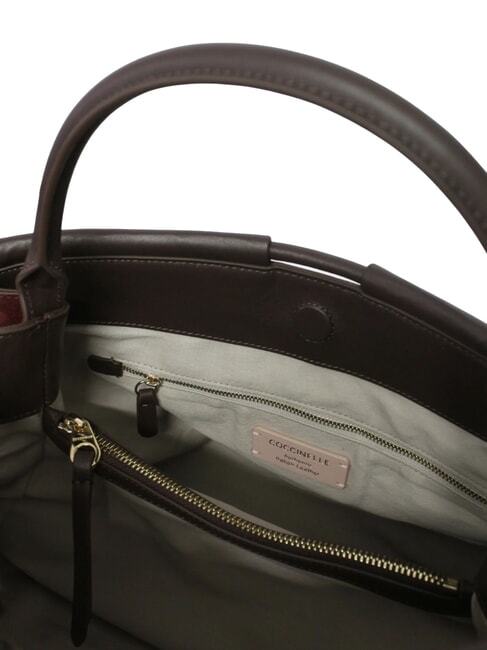 LISBET GEOMETRIC PATCH Leather handbag with shoulder strap multicurrant/brun - Women’s Bags