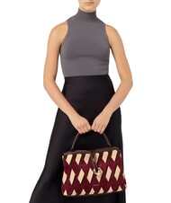 COCCINELLE LISBET GEOMETRIC PATCH Leather handbag with shoulder strap multicurrant/brun - Women’s Bags - 5