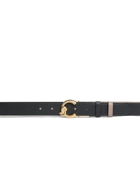 C-ME BICOLOR  Reversible leather belt noir/w.taupe - Belts
