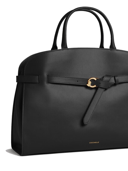 SABINE Leather handbag with shoulder strap Black - Women’s Bags