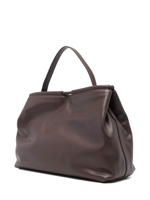 LISBET Leather handbag with shoulder strap brunette - Women’s Bags