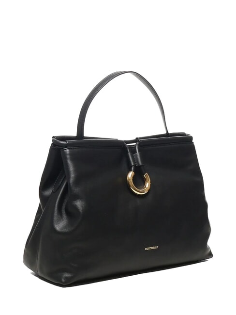 LISBET Leather handbag with shoulder strap Black - Women’s Bags