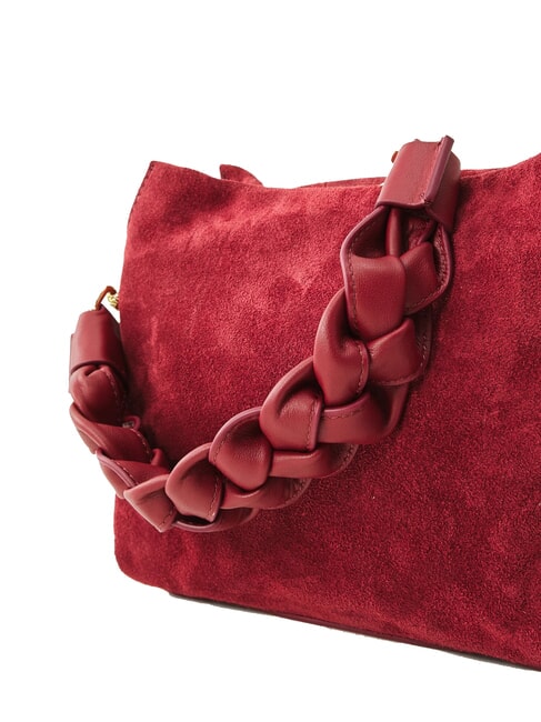 BOHEME NEW GEOMETETRIC PATCH Suede leather handbag with shoulder strap mul.ribes/currants - Women’s Bags