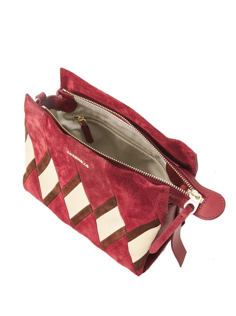 BOHEME NEW GEOMETETRIC PATCH Suede leather handbag with shoulder strap mul.ribes/currants - Women’s Bags
