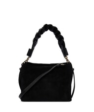 COCCINELLE BOHEME NEW GEOMETETRIC PATCH Suede leather handbag with shoulder strap Black - Women’s Bags - 2