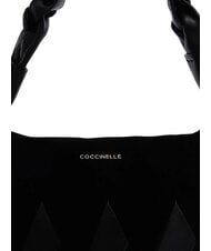 COCCINELLE BOHEME NEW GEOMETETRIC PATCH Suede leather handbag with shoulder strap Black - Women’s Bags - 5