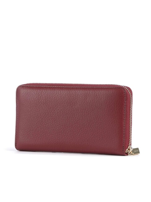 METALLIC SOFT Textured leather zip wallet currant - Women’s Wallets