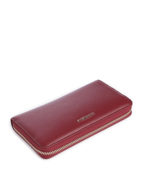 METALLIC SOFT Textured leather zip wallet currant - Women’s Wallets