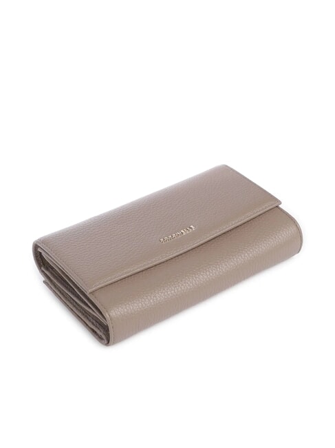 METALLIC SOFT Large leather wallet warm taupe - Women’s Wallets