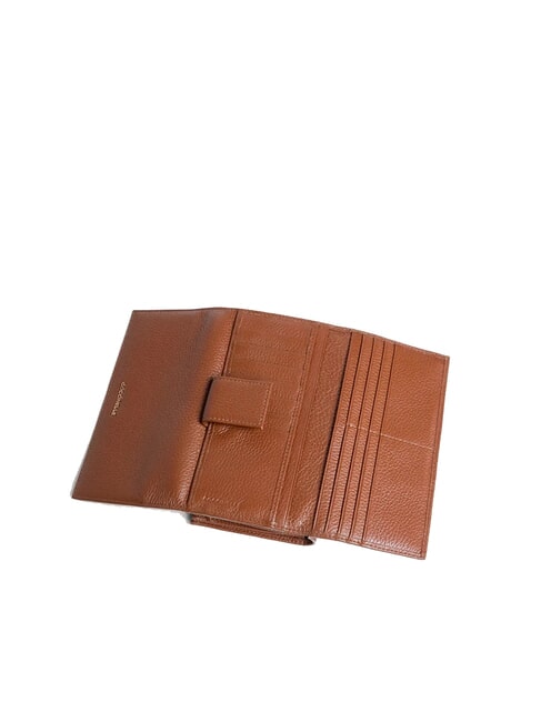 METALLIC SOFT Large leather wallet cognac - Women’s Wallets
