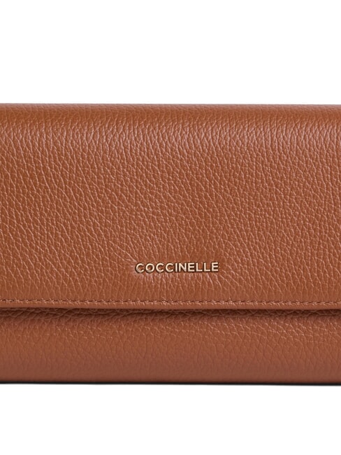 METALLIC SOFT Large leather wallet cognac - Women’s Wallets