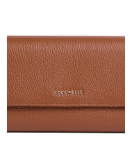 COCCINELLE METALLIC SOFT Large leather wallet cognac - Women’s Wallets - 4