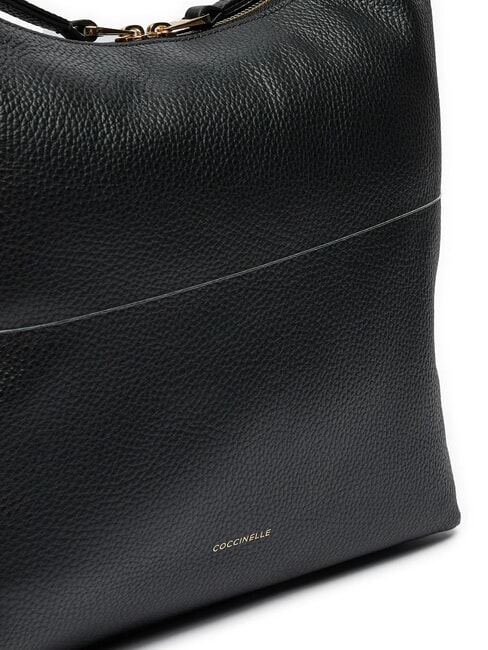 MALORY Hammered leather shoulder bag Black - Women’s Bags