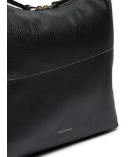 COCCINELLE MALORY Hammered leather shoulder bag Black - Women’s Bags - 3