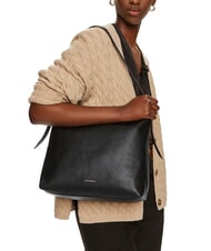 COCCINELLE MALORY Hammered leather shoulder bag Black - Women’s Bags - 5