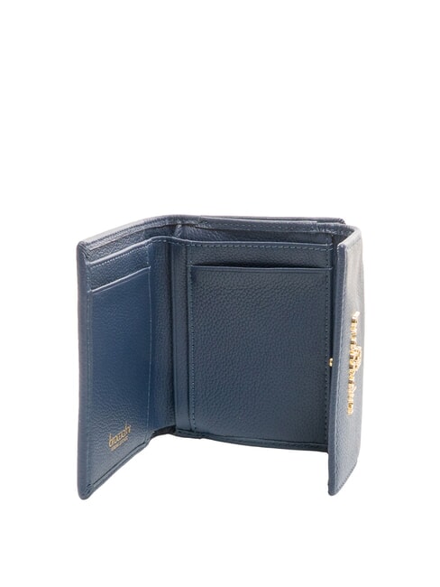 BASIC Small leather wallet with flap blue - Women’s Wallets