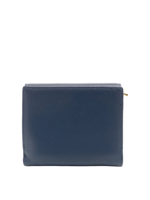BASIC Small leather wallet with flap blue - Women’s Wallets